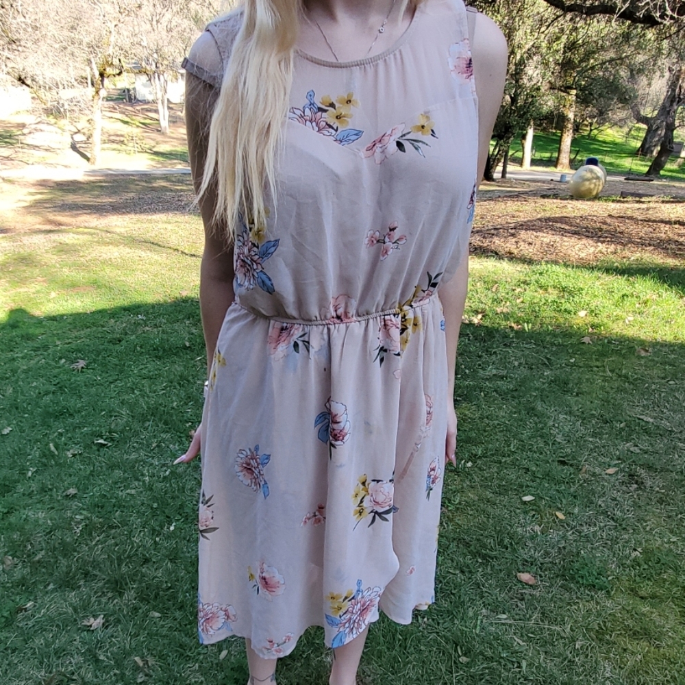Flower high low dress